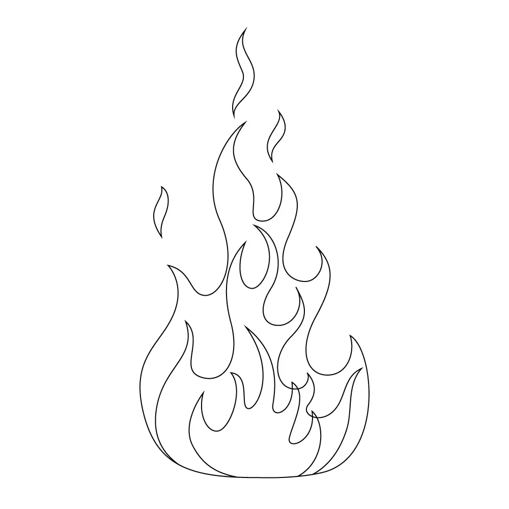 How to Draw Flames Step by Step Step  9