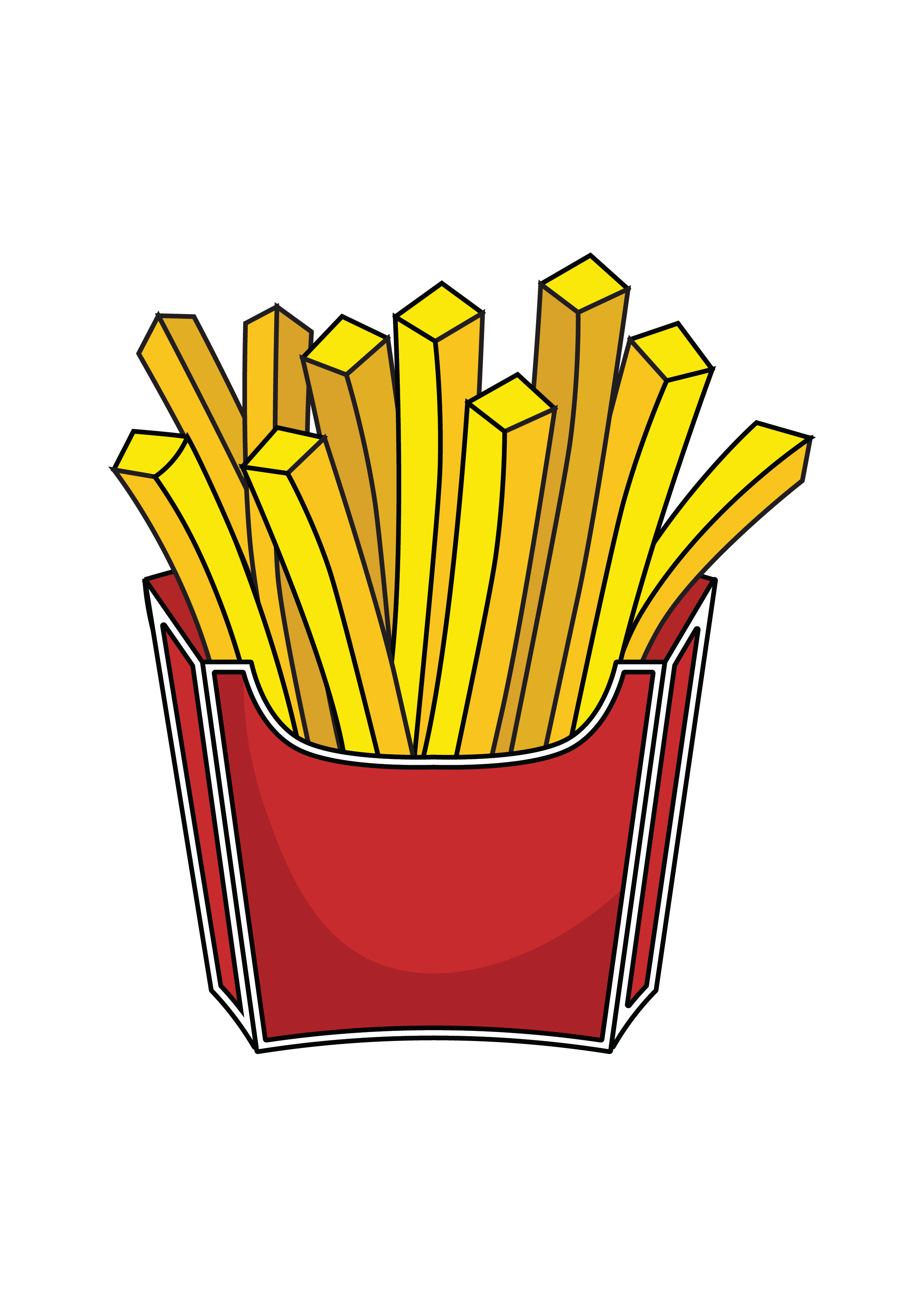 How to Draw French Fries Step by Step Printable