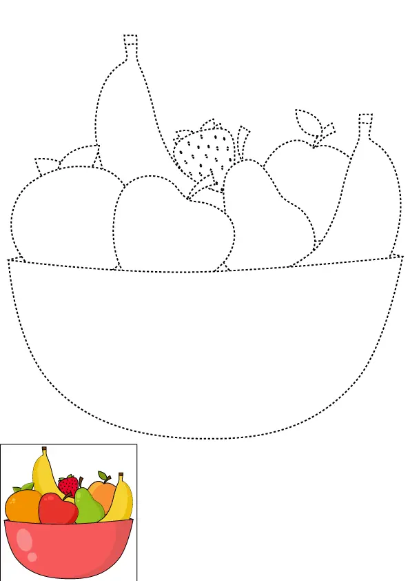 How to Draw Fruits Step by Step Printable Dotted