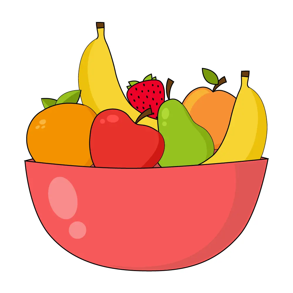 Simple Drawings Of Fruit For Coloring Books High-Res Vector Graphic - Getty  Images
