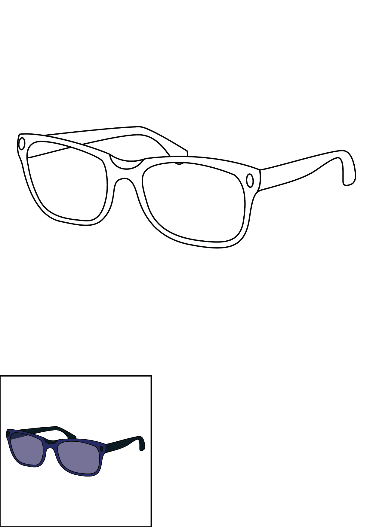 How to Draw Glasses Step by Step Printable Color