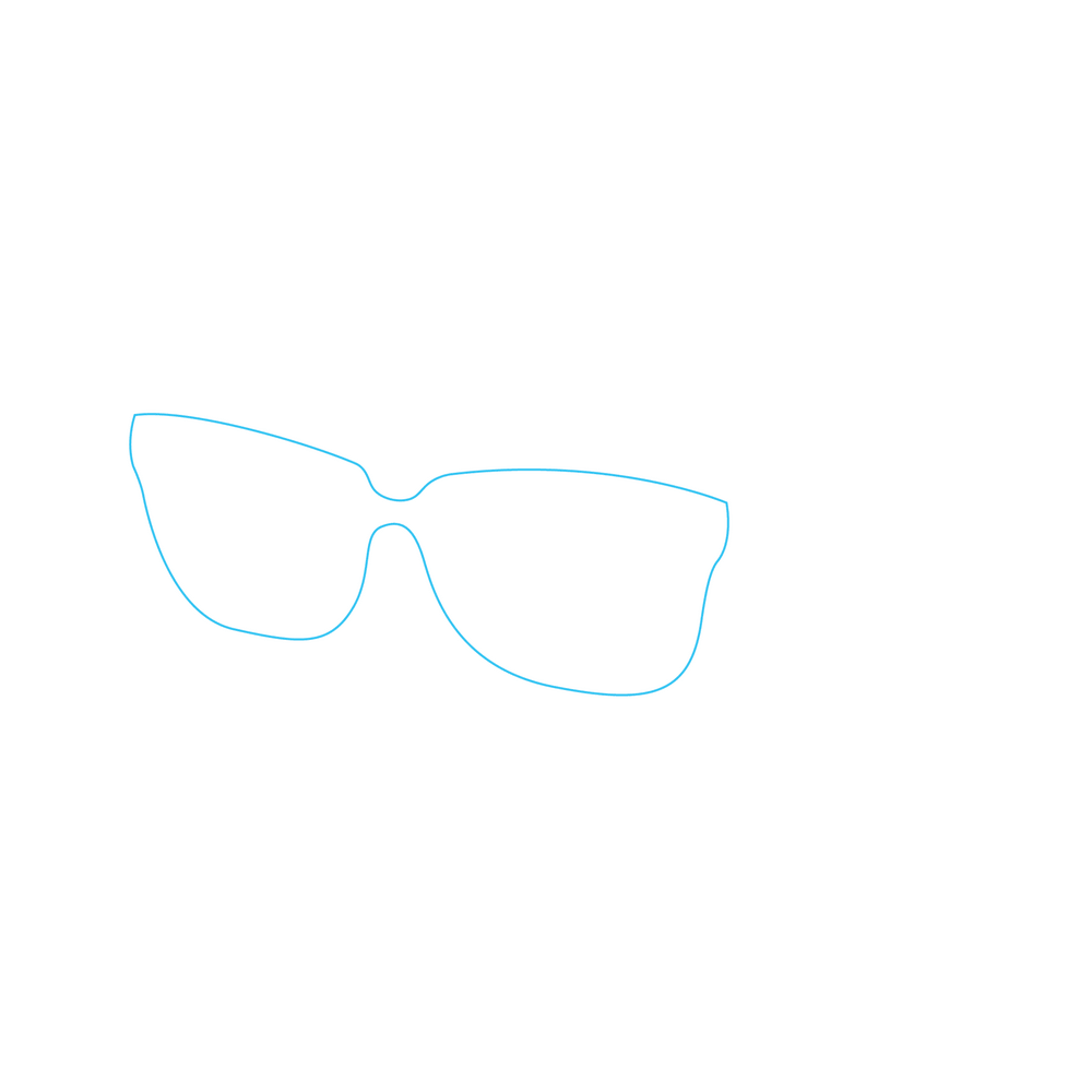 How to Draw Glasses Step by Step Step  1