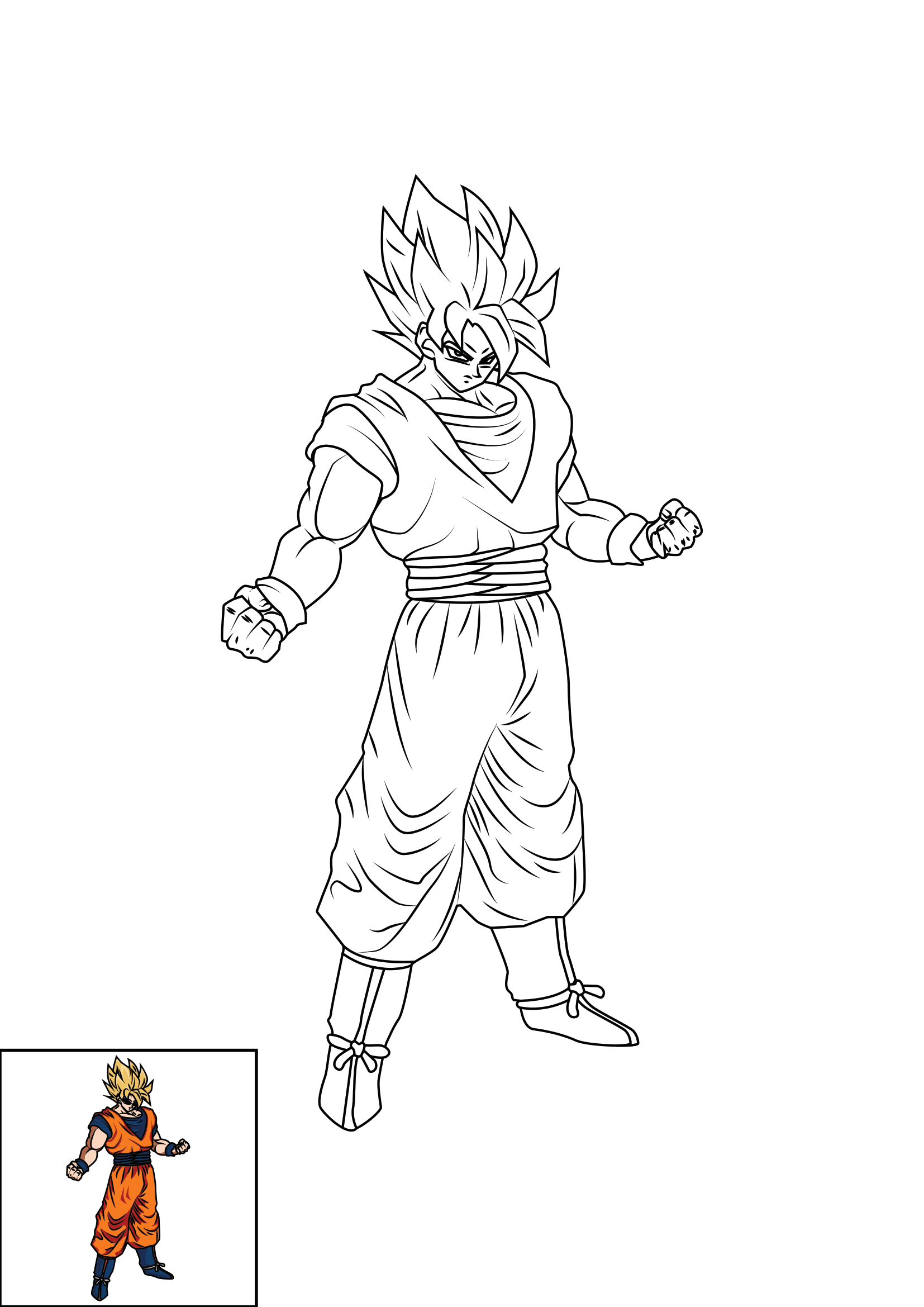How to Draw Goku Step by Step Printable Color