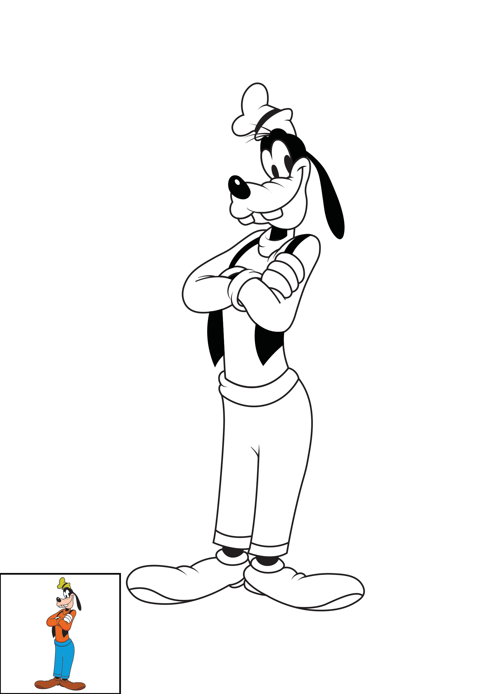 How to Draw Goofy Step by Step Printable Color