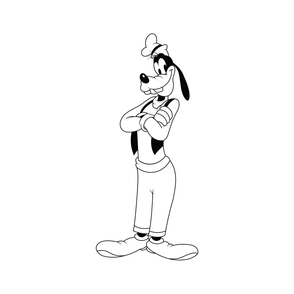 How to Draw Goofy Step by Step Step  9