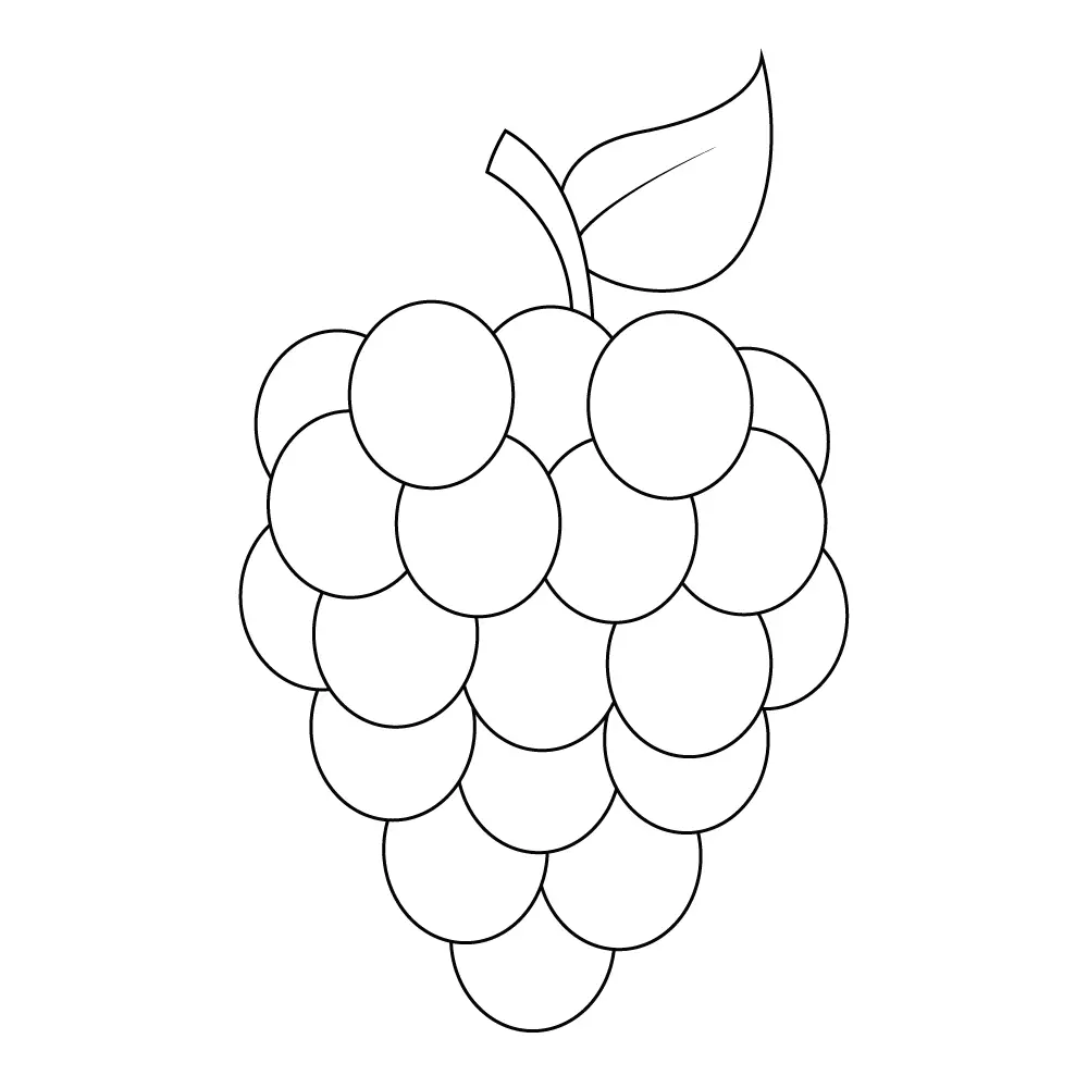 Continuous line drawing of grapes fruit. isolated sketch drawing wall mural  • murals stroke, thin, symbol | myloview.com