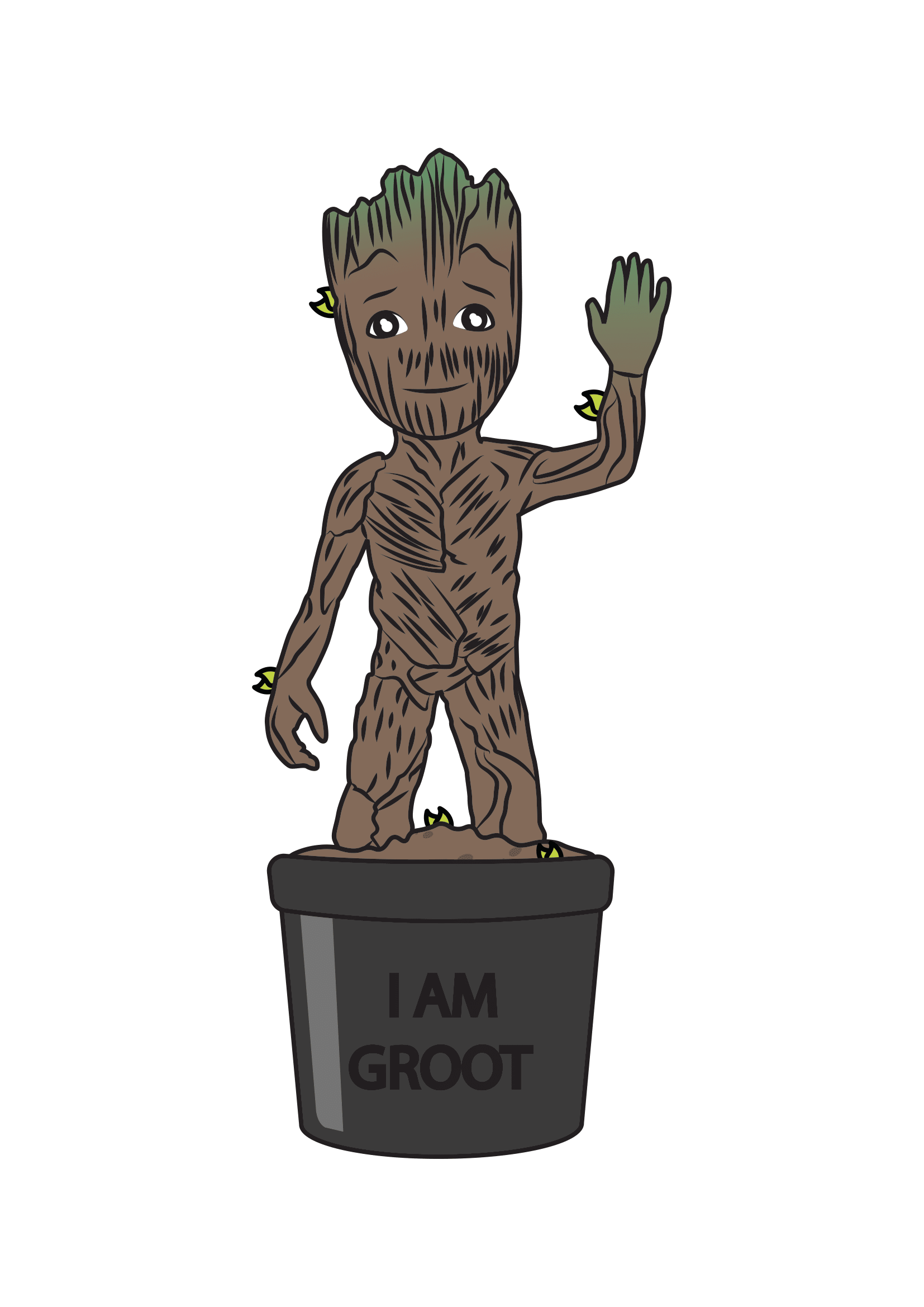 How to Draw Groot Step by Step Printable