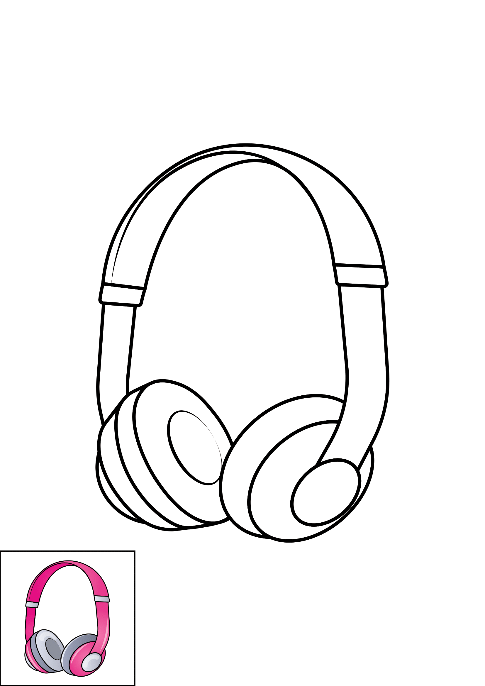 How to Draw Headphones Step by Step Printable Color