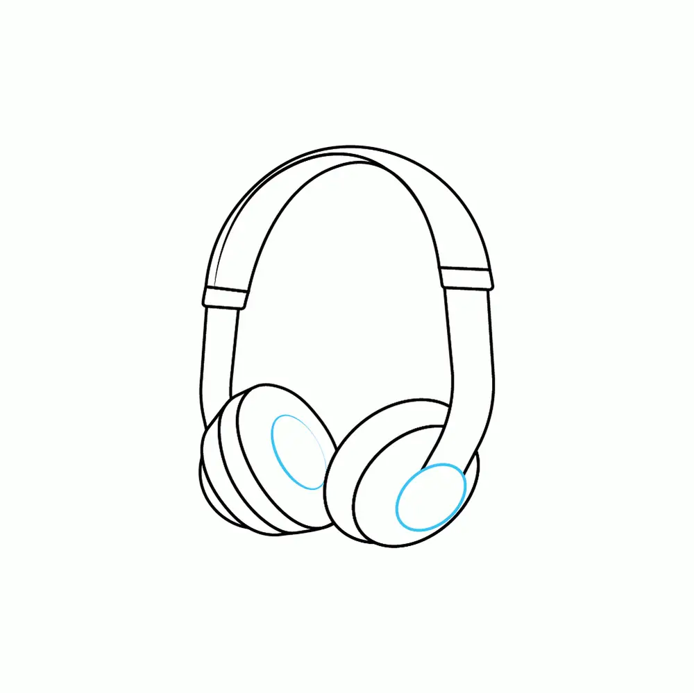 How to Draw Headphones Step by Step Step  8