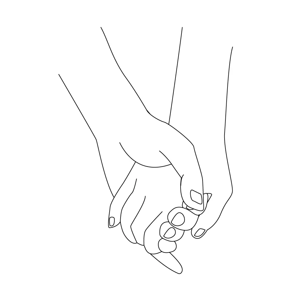 How to Draw Holding Hands Step by Step Step  10