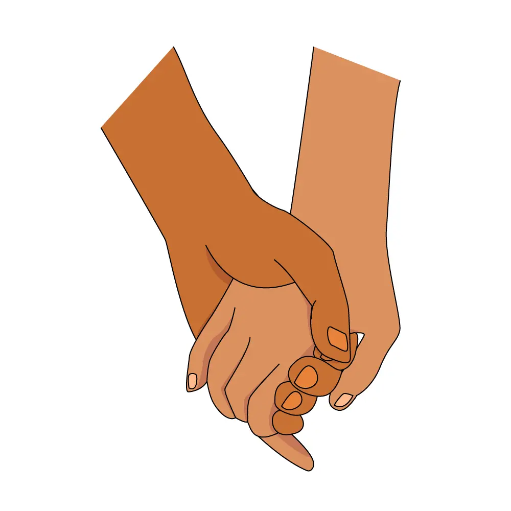 How to Draw Holding Hands Step by Step Step  11