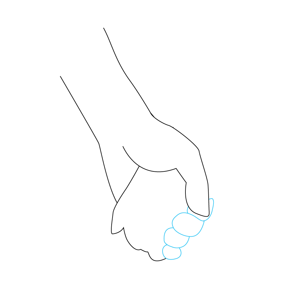 How to Draw Holding Hands Step by Step Step  5