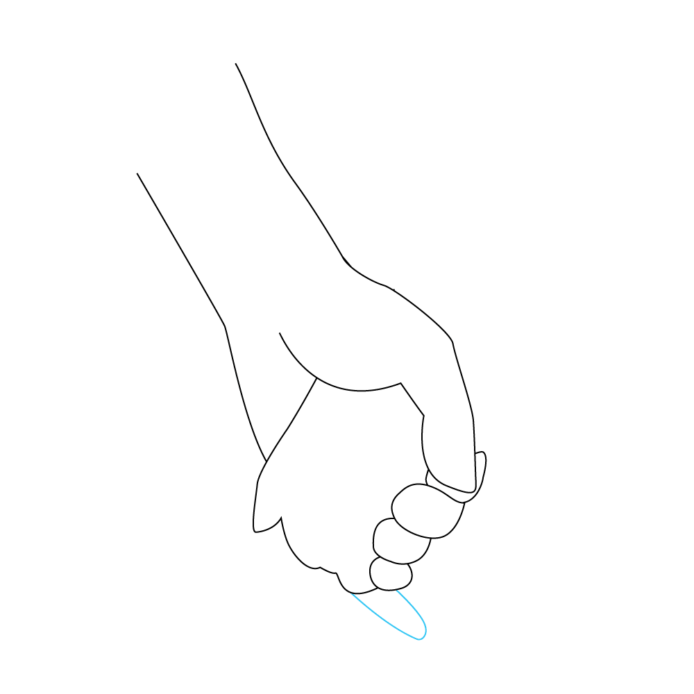 How to Draw Holding Hands Step by Step Step  6