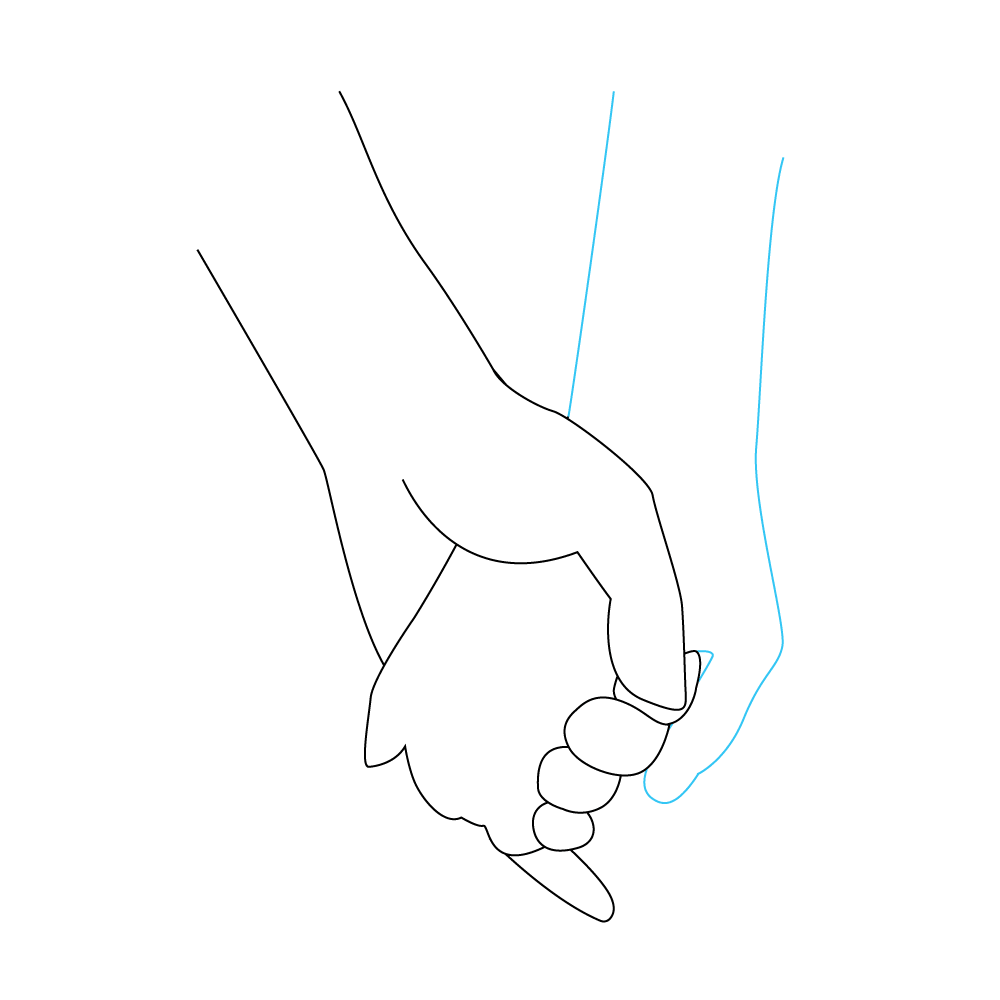 How to Draw Holding Hands Step by Step Step  7