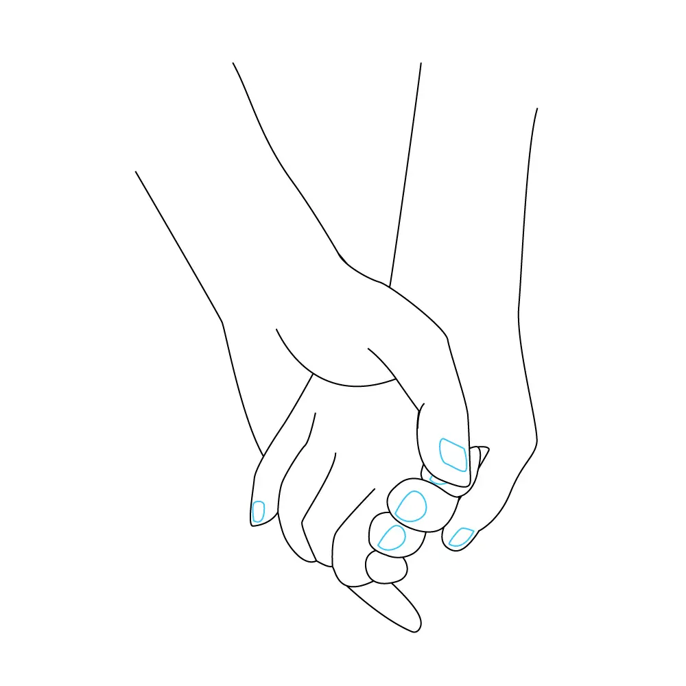 How to Draw Holding Hands Step by Step Step  9