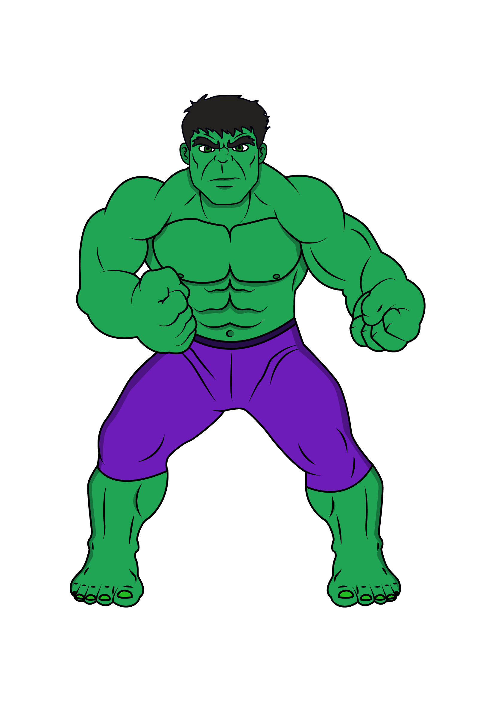 How to Draw Hulk Step by Step Printable