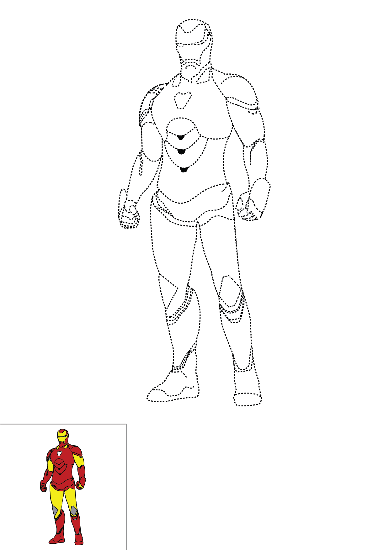 How to Draw Iron Man Step by Step Printable Dotted
