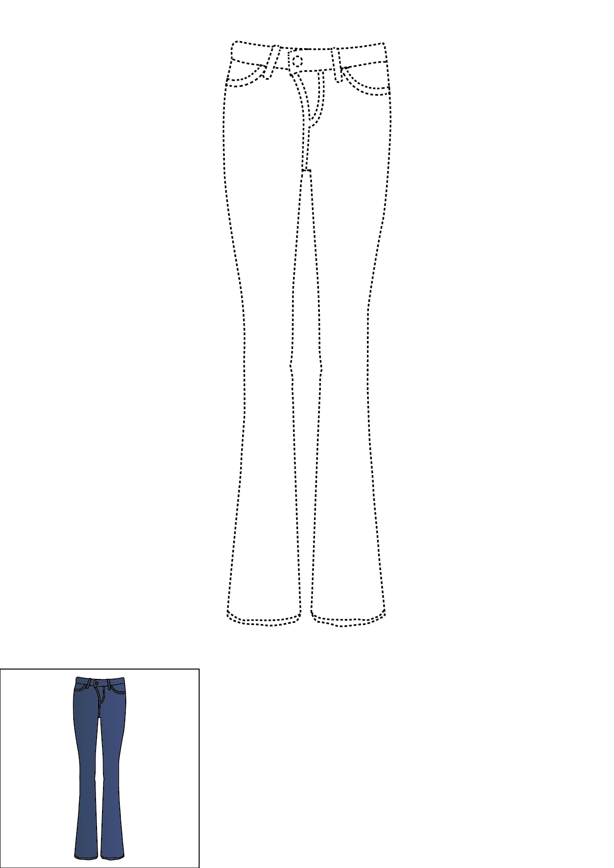 How to Draw Jeans Step by Step Printable Dotted