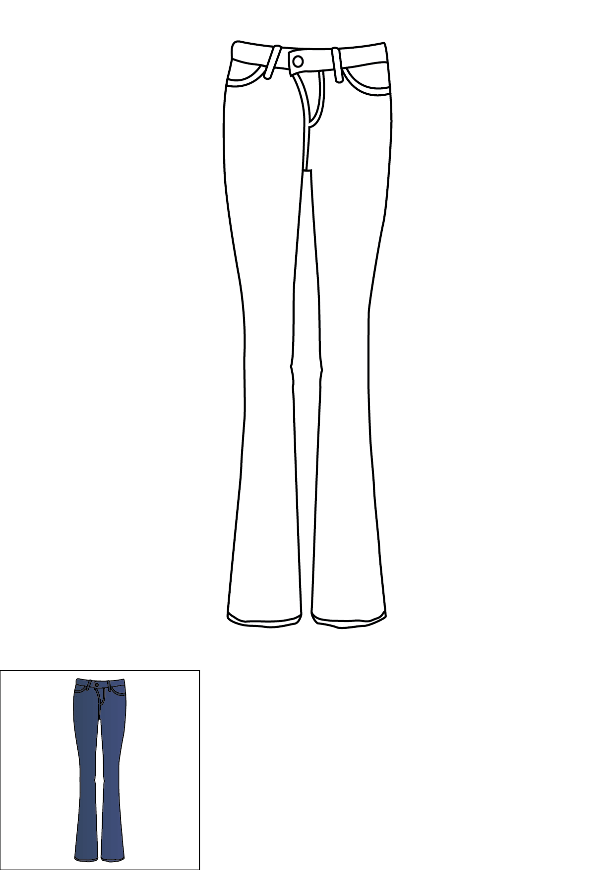 How to Draw Jeans Step by Step Printable Color