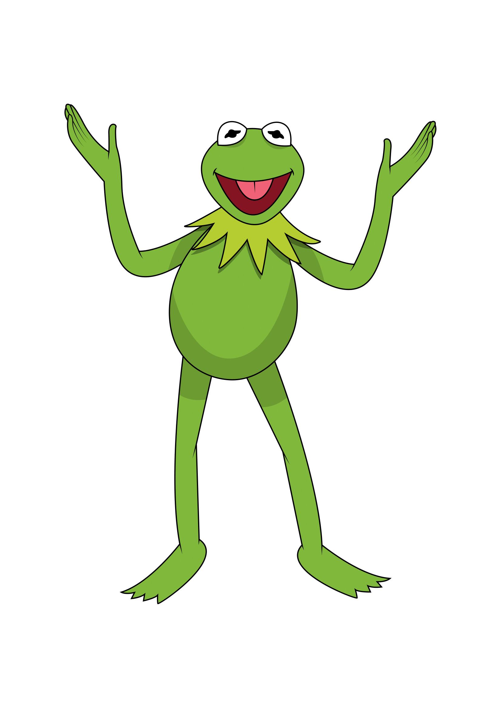 How to Draw Kermit The Frog Step by Step Printable