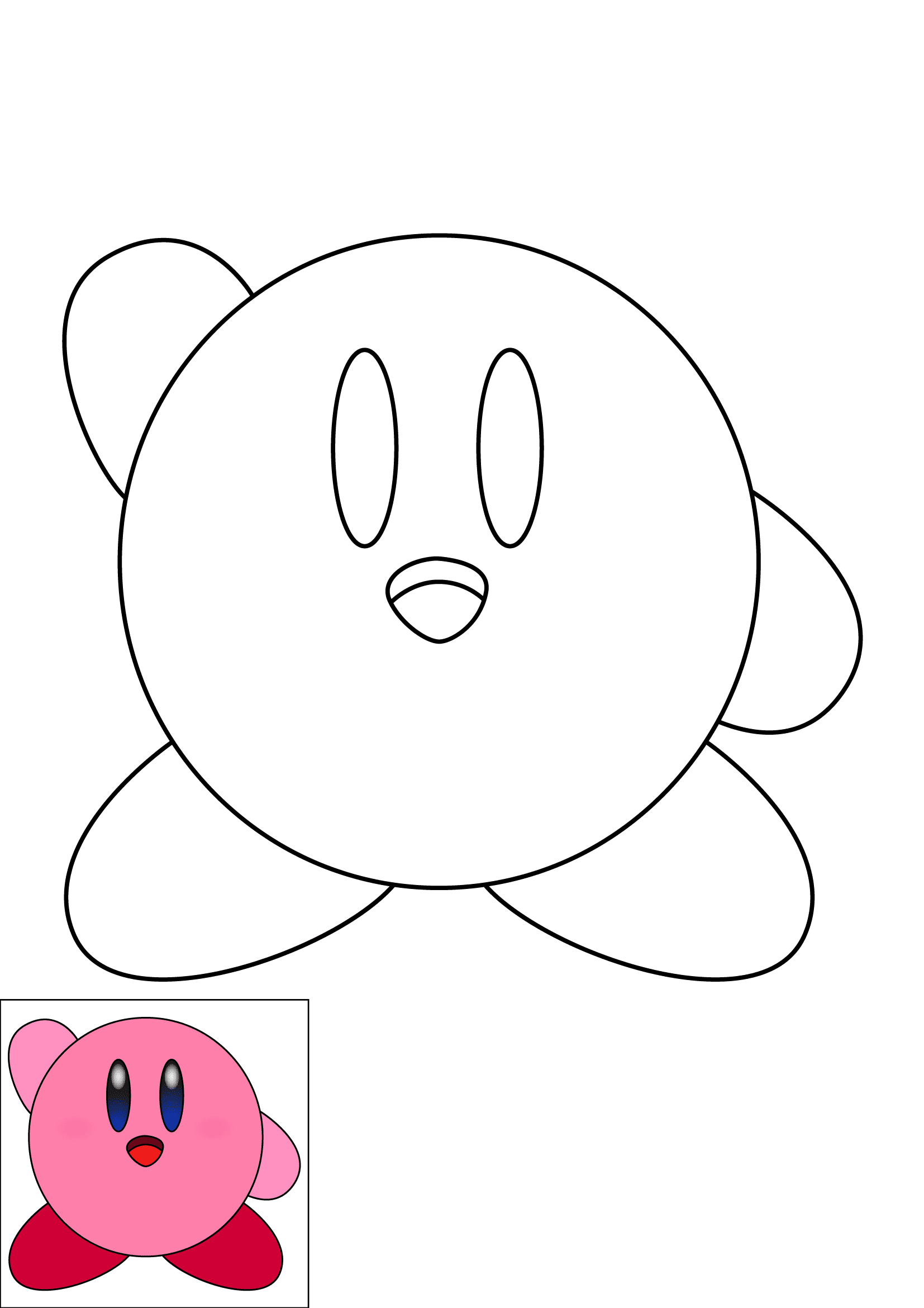 How to Draw Kirby Step by Step Printable Color