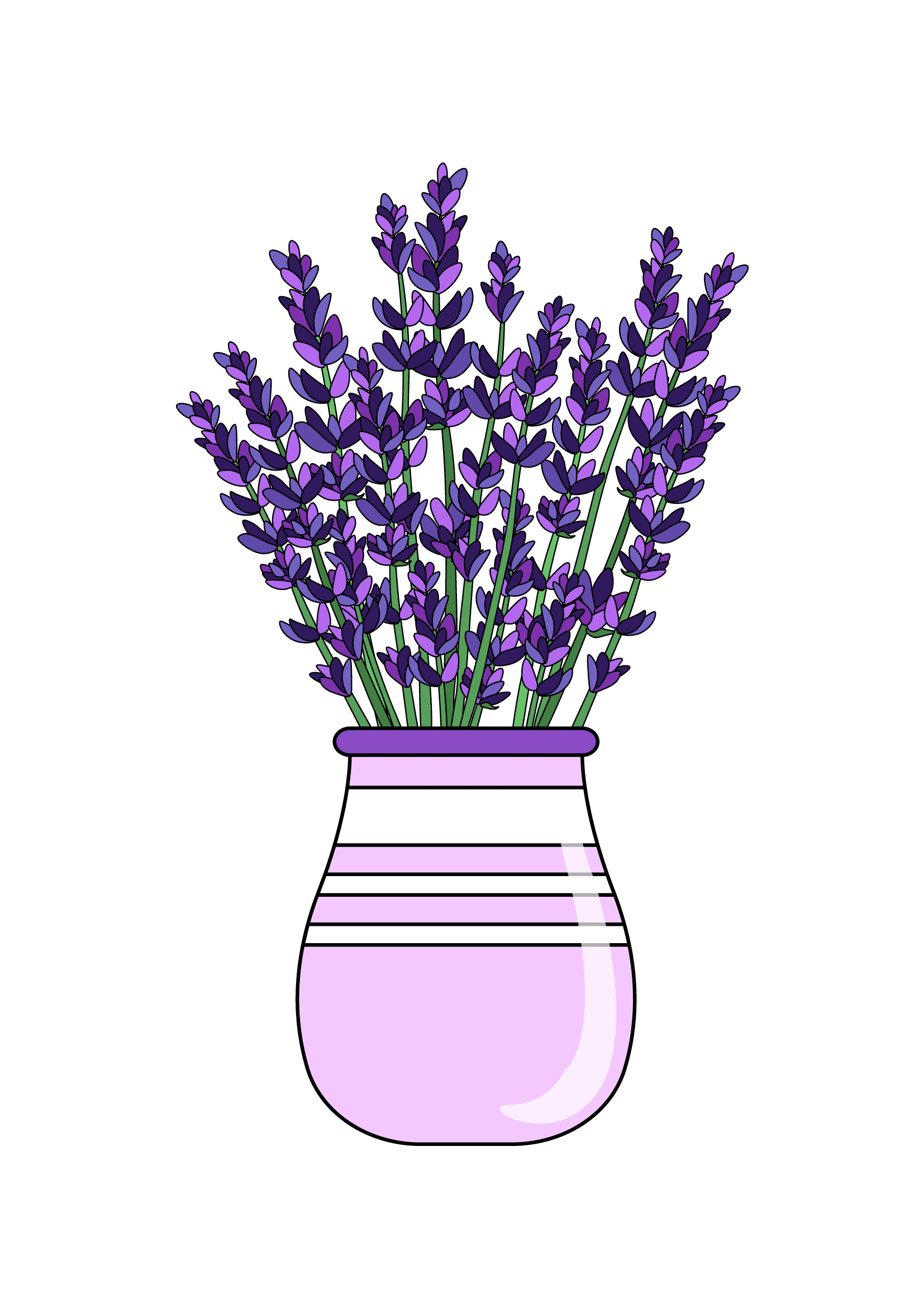 How to Draw Lavender Step by Step Printable