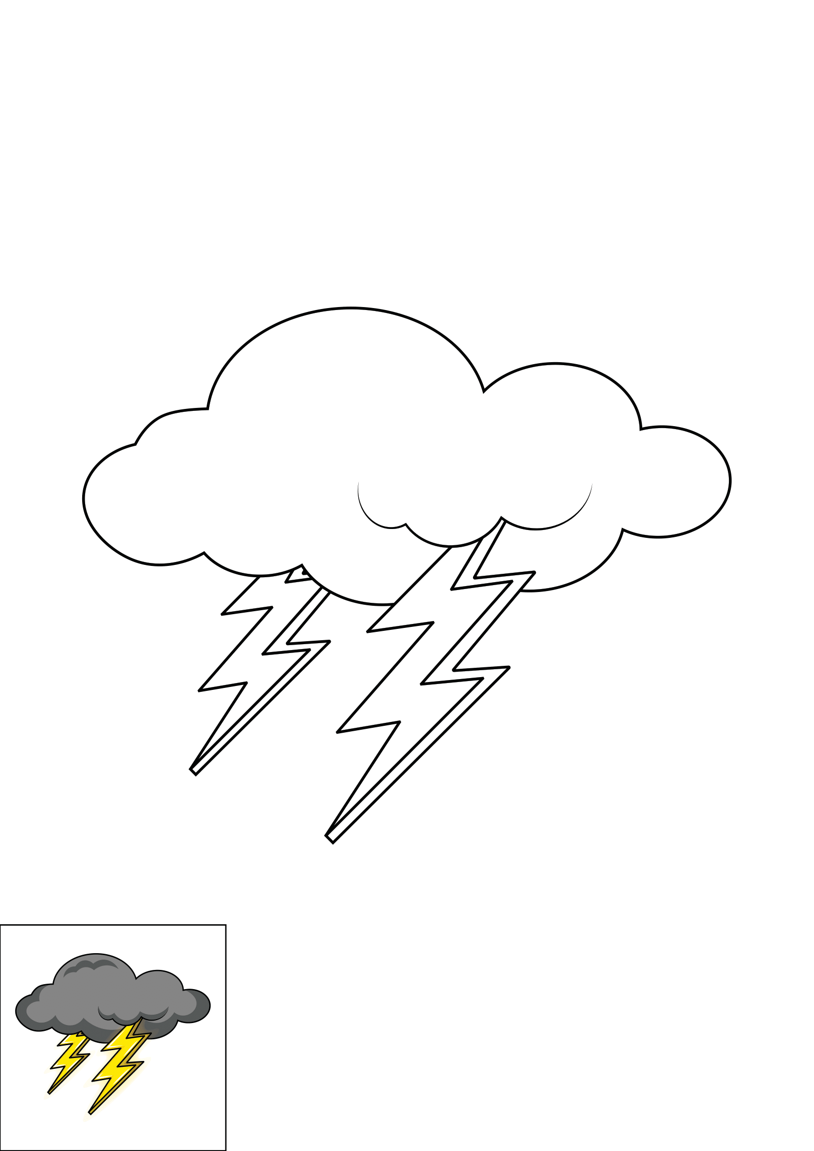 How to Draw Lightning Step by Step Printable Color