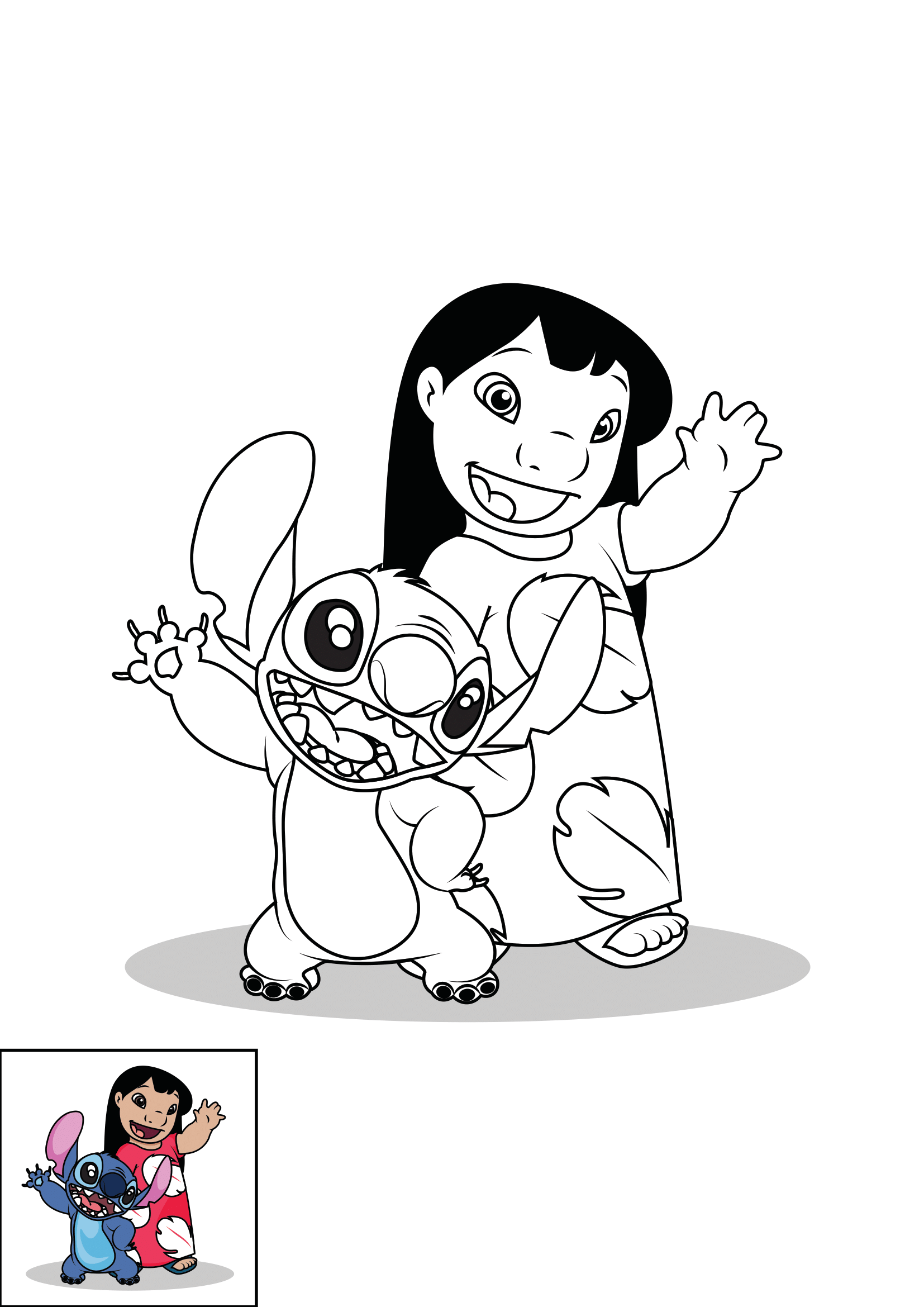 How to Draw Lilo And Stitch Step by Step Printable Color