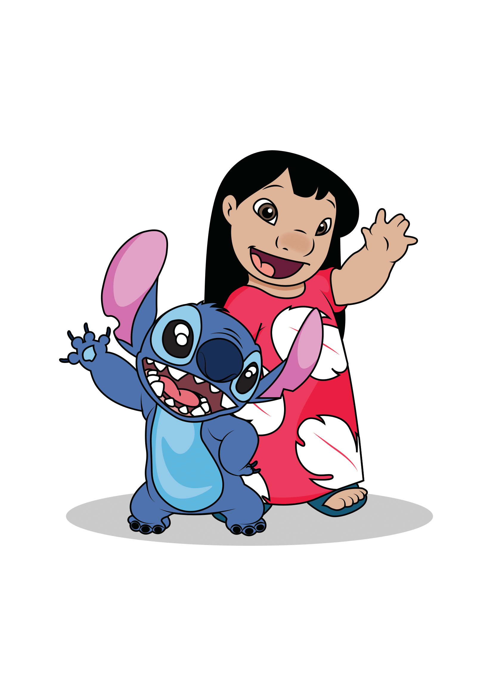 How to Draw Lilo And Stitch Step by Step Printable