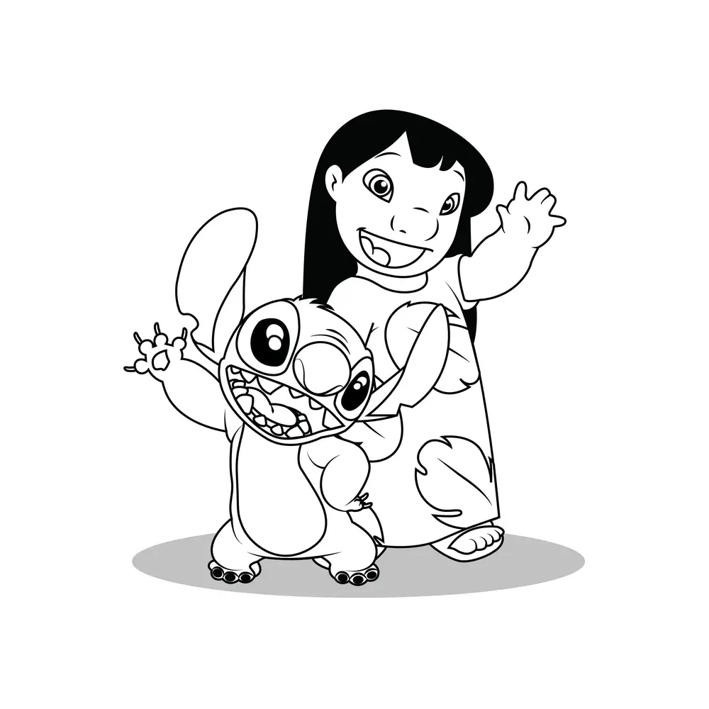 How to Draw Lilo And Stitch Step by Step Step  10