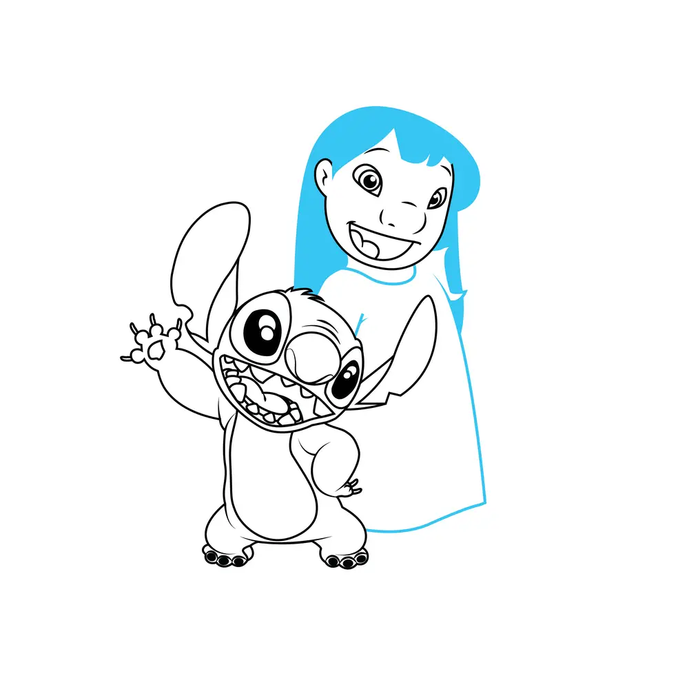 How to Draw Lilo And Stitch Step by Step Step  8