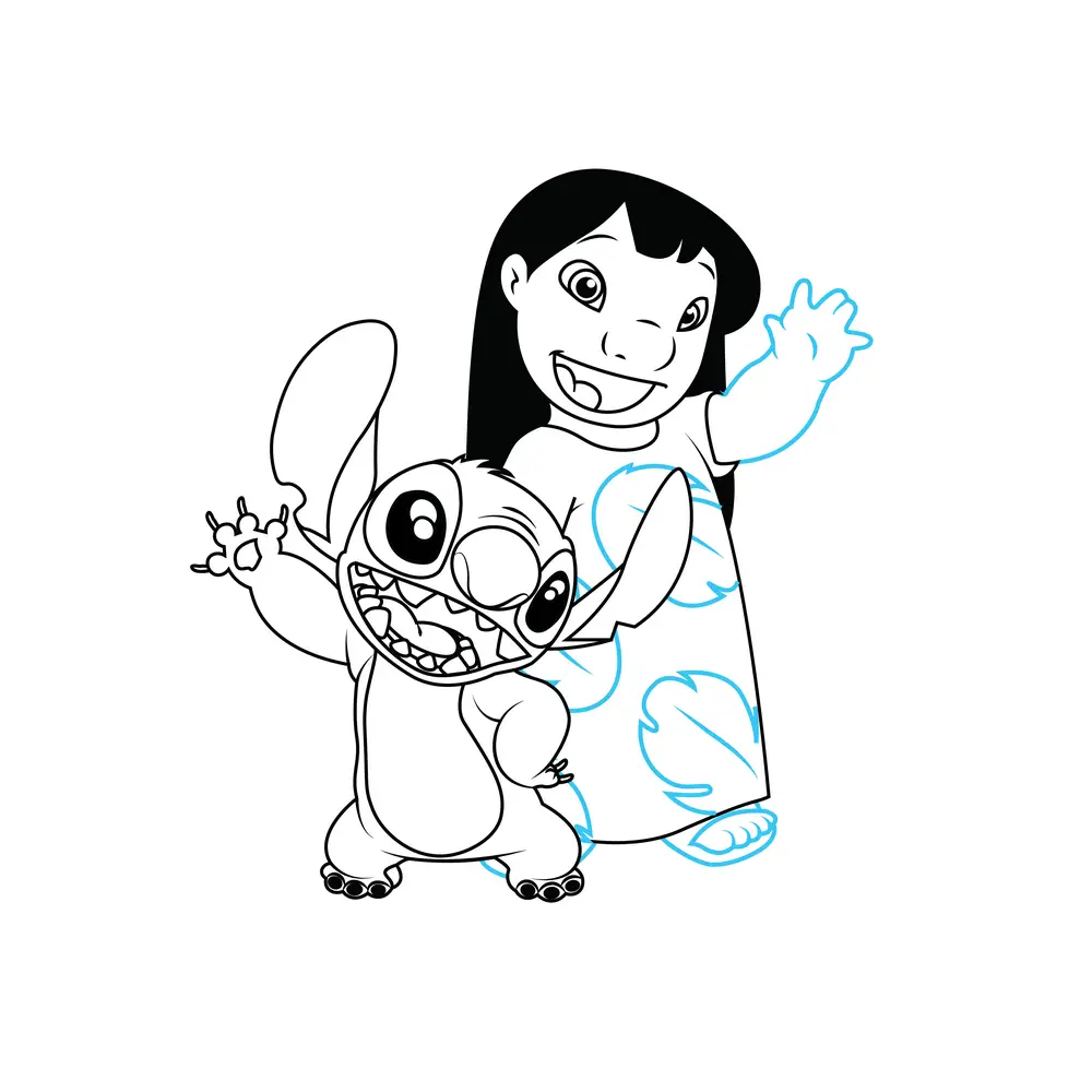 How to Draw Lilo And Stitch Step by Step Step  9