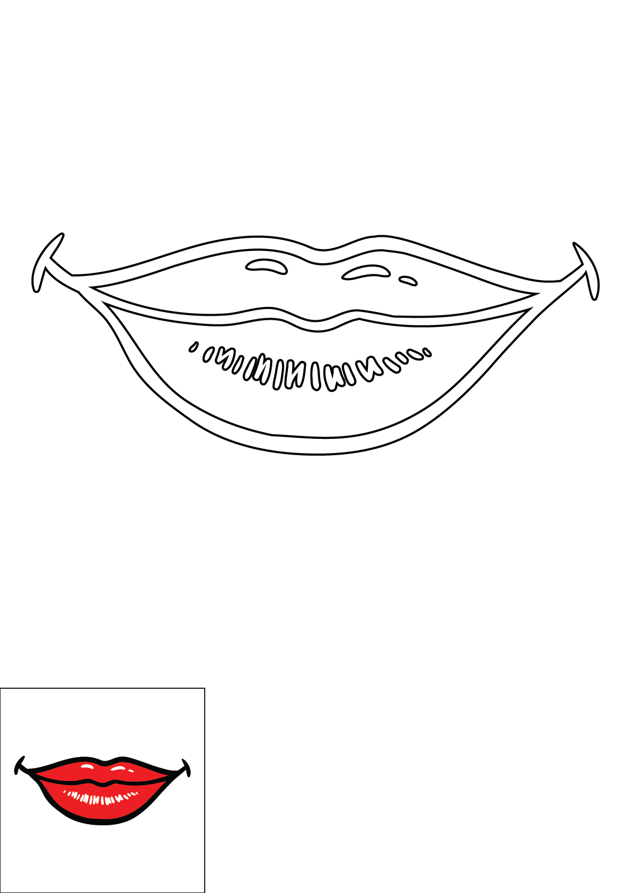 How to Draw A Lips Step by Step Printable Color