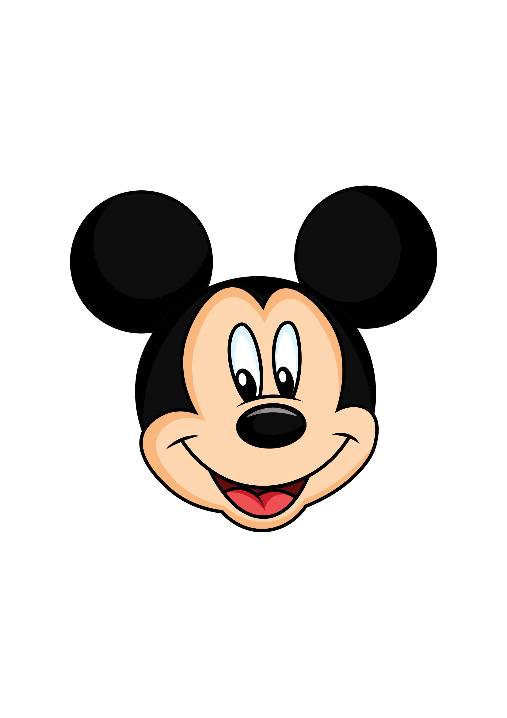 How to Draw Mickey Mouse Face Step by Step Printable