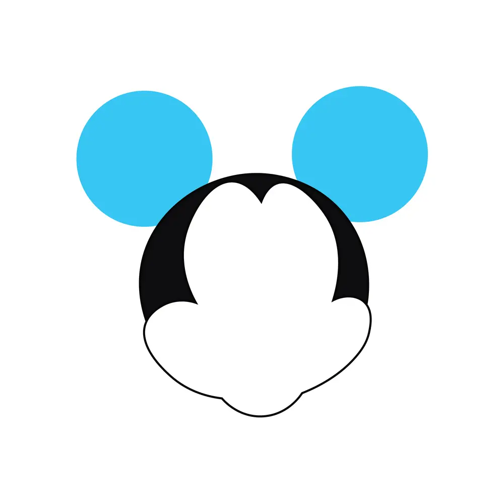 How to Draw Mickey Mouse Face Step by Step Step  3