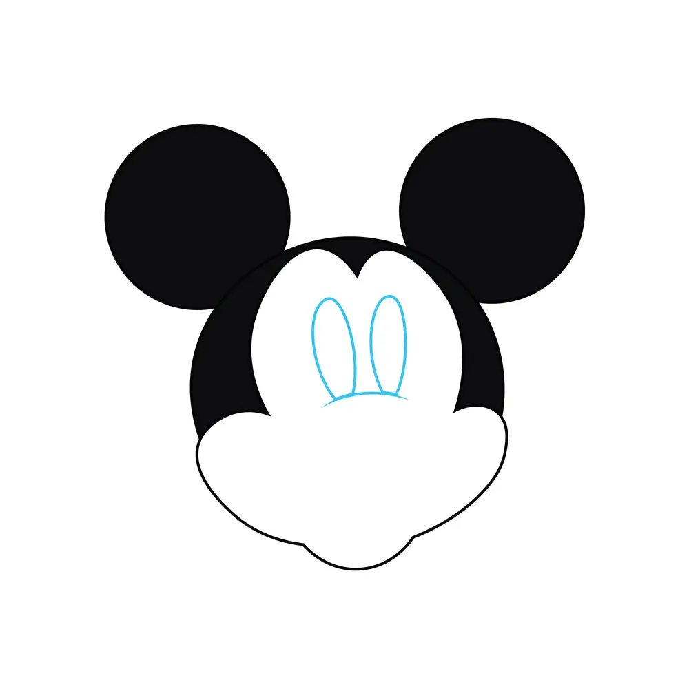 How to Draw Mickey Mouse Face Step by Step Step  4