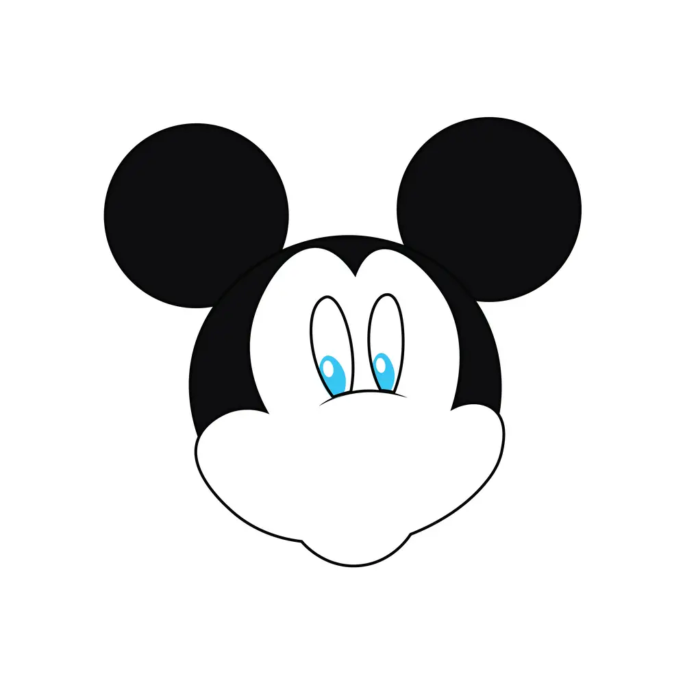 How to Draw Mickey Mouse Face Step by Step Step  5