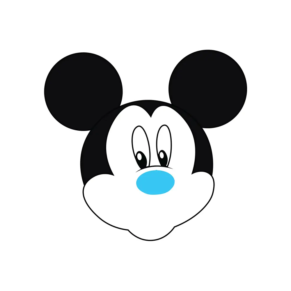 How to Draw Mickey Mouse Face Step by Step Step  6