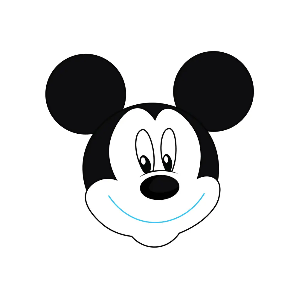 How to Draw Mickey Mouse Face Step by Step Step  7