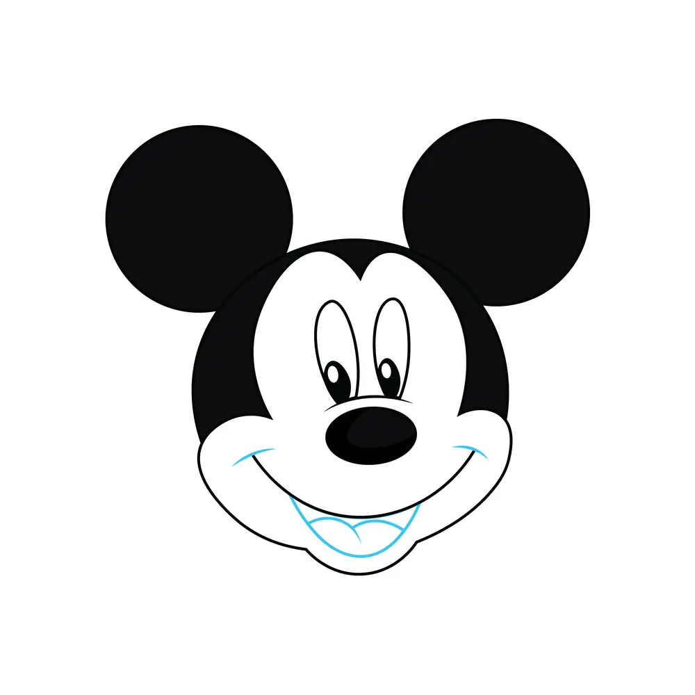How to Draw Mickey Mouse Face Step by Step Step  8