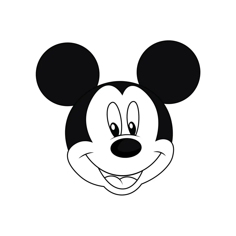 How to Draw Mickey Mouse Face Step by Step Step  9