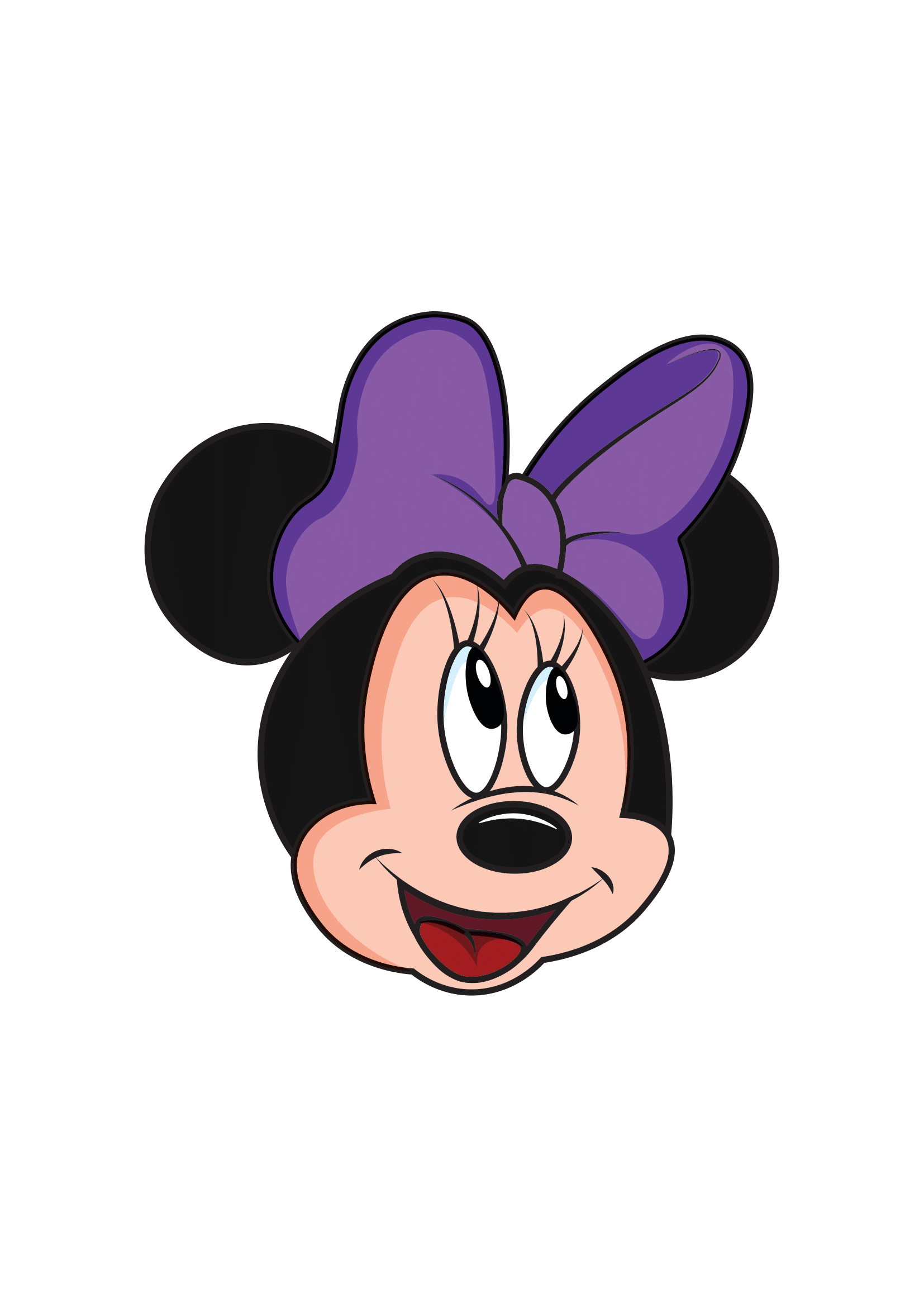 How to Draw Minnie Mouse Face Step by Step Printable