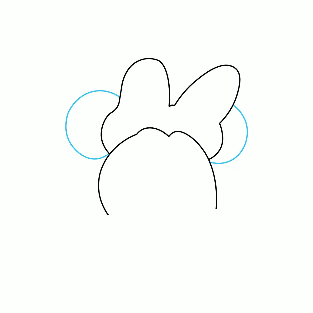 How to Draw Minnie Mouse Face Step by Step Step  3