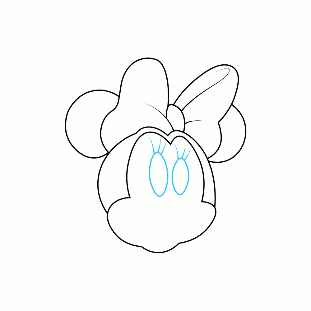 How to Draw Minnie Mouse Face Step by Step Step  6