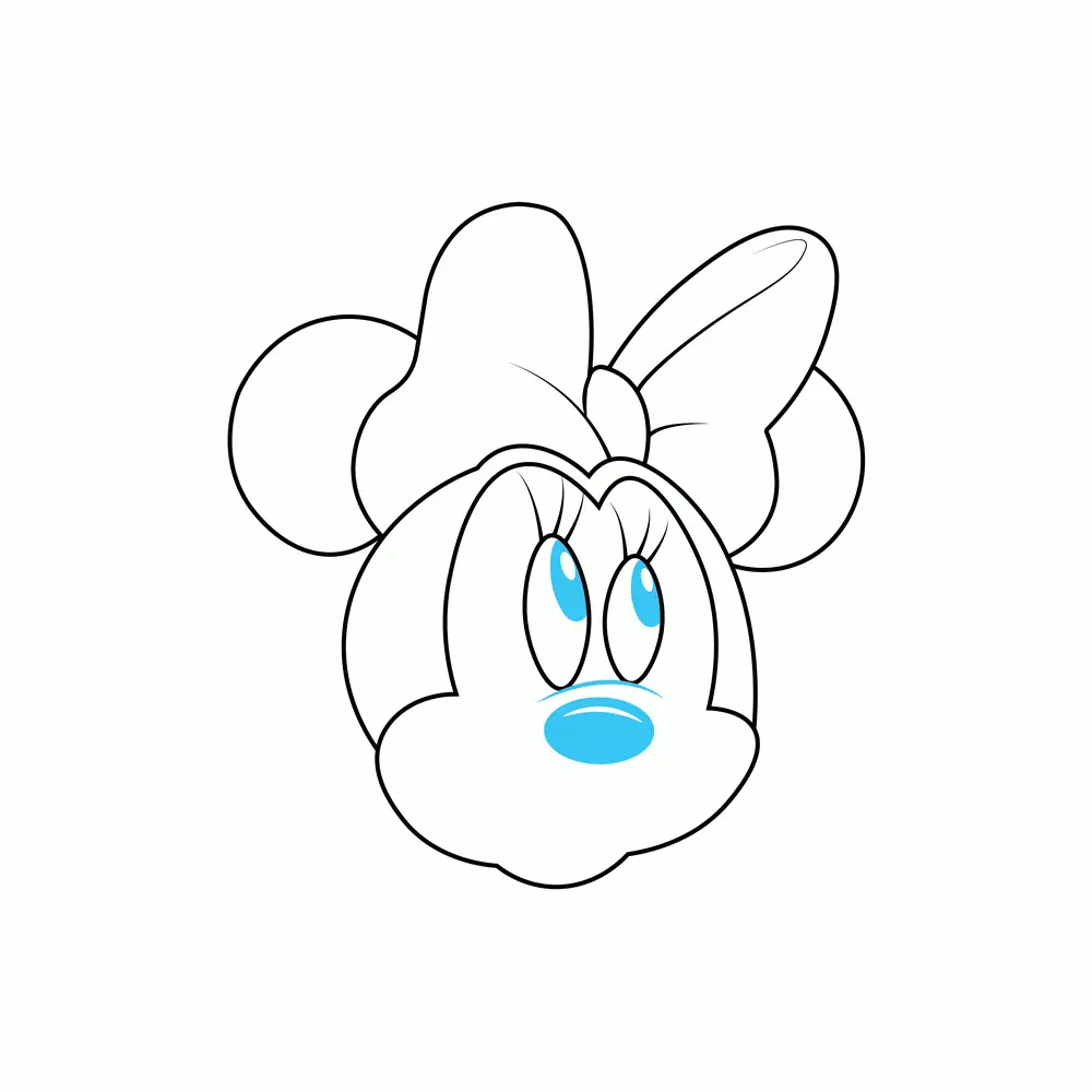 How to Draw Minnie Mouse Face Step by Step Step  7