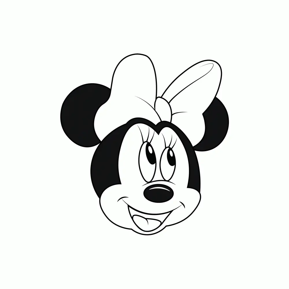 How to Draw Minnie Mouse Face Step by Step Step  9
