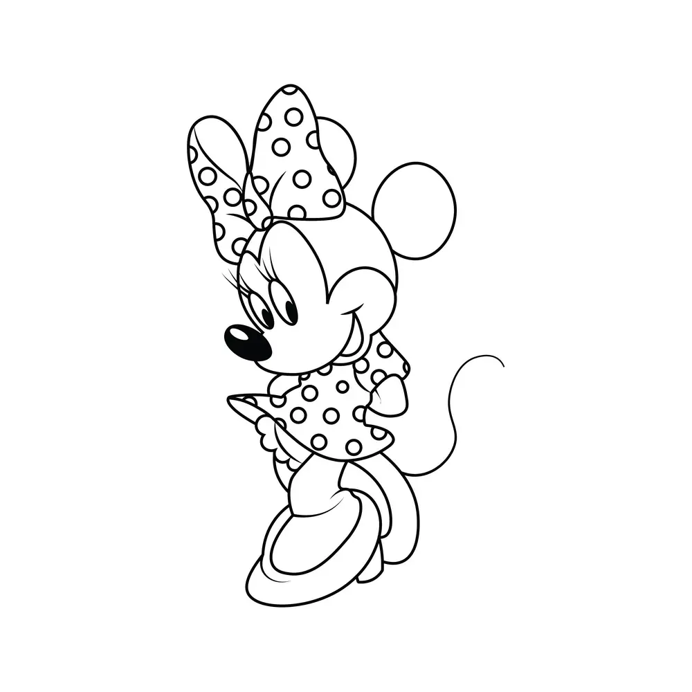 How to Draw Minnie Mouse Step by Step Step  10