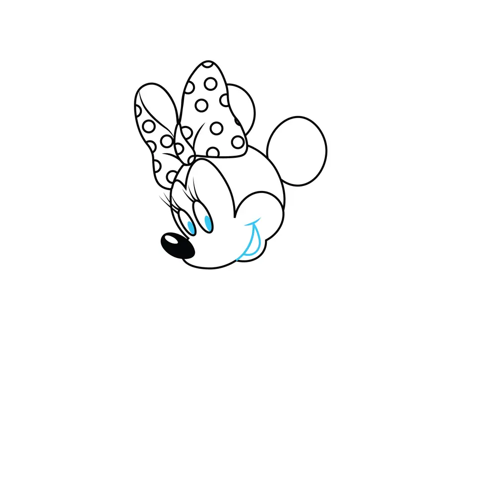 How to Draw Minnie Mouse Step by Step Step  6