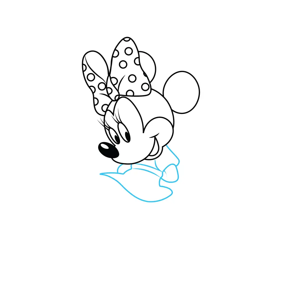 How to Draw Minnie Mouse Step by Step Step  7