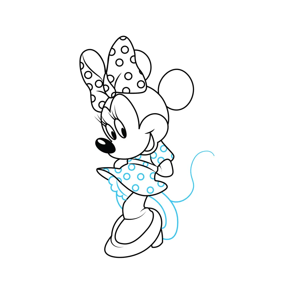 How to Draw Minnie Mouse Step by Step Step  9